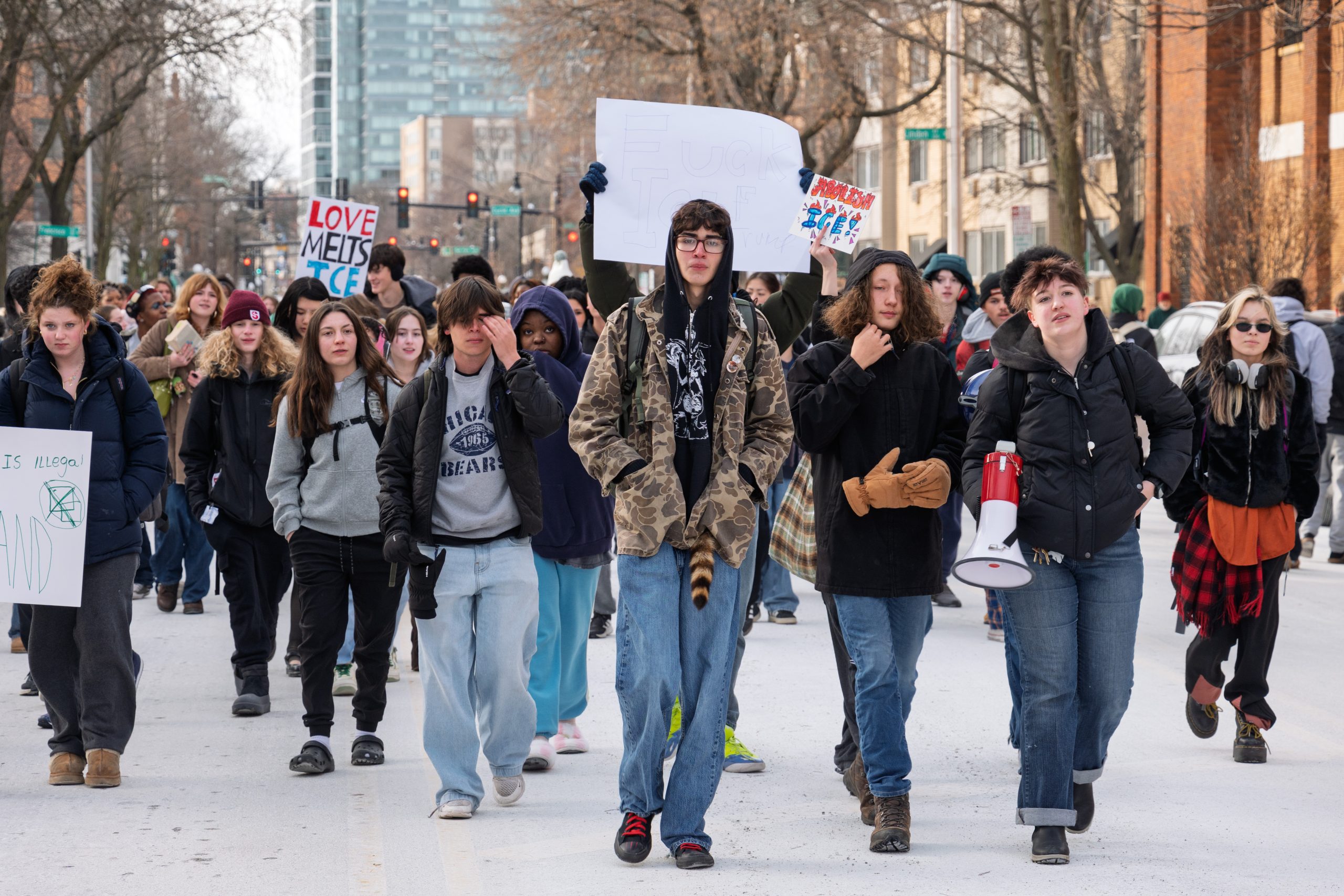 OPRF students walked out to protest Trump’s first year 